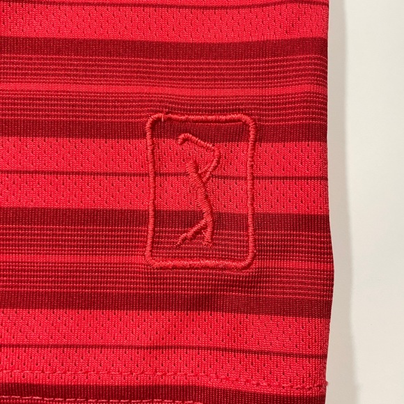 PGA Tour Golf Men’s Airflux Red Striped Short Sleeve Polo Shirt - Size XXL - Picture 6 of 7